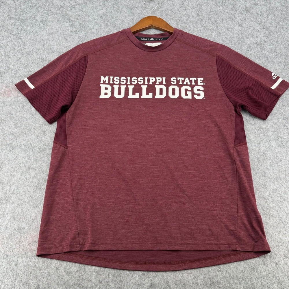 Adidas Mississippi State Bulldogs Mens Large Climalite Maroon Training T-Shirt